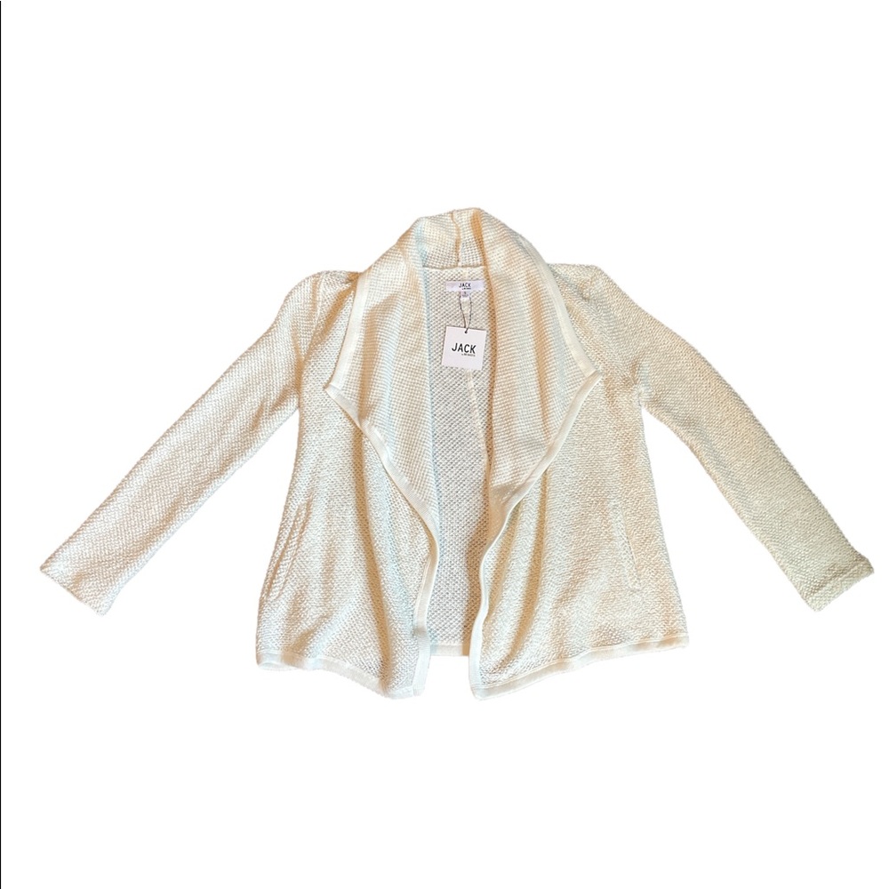 Jack by BB Dakota white open sweater with pockets size S NWT